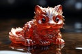 Red Dragon Baby Glass Figurine - Fantasy Chinese New Year Decoration and Greetings