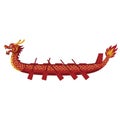 Red Dragon Boat Illustration Pixel Art Design Royalty Free Stock Photo