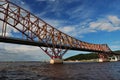 Red Dragon bridge over Irtysh river, near Khanty-Mansiysk, Russia Royalty Free Stock Photo