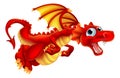 Red Dragon Cartoon Flying Fantasy Mascot