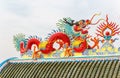 Dragon on chinese temple roof Royalty Free Stock Photo