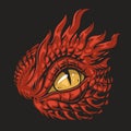 Red dragon eye colorful sticker Royalty Free Stock Photo