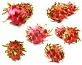 Red dragon fruit nutrient good for health on white background Royalty Free Stock Photo