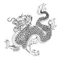 Red dragon is Magical creatures known in Chinese and Western literature.Dragon Animal tattoo design.Chinese dragon vector. Royalty Free Stock Photo