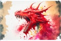 Red Dragon roaring head portrait Royalty Free Stock Photo