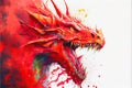 Red Dragon roaring head portrait Royalty Free Stock Photo