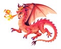 Red dragon spitting fire Royalty Free Stock Photo