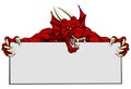 Red Dragon Sports Mascot Sign Royalty Free Stock Photo