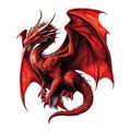 Red Dragon Sticker Cutout Perfect for Personalizing Items Isolated on a Transparent Background Royalty Free Stock Photo