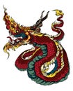 Red dragon tattoo Japanese style.