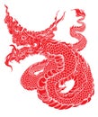 Red dragon tattoo Japanese style.