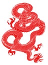 Red dragon tattoo Japanese style.