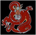 Red dragon tattoo Japanese style. Royalty Free Stock Photo