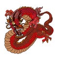 Red dragon tattoo Japanese style.