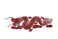 Red dragon on white background Royalty Free Stock Photo