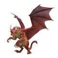 Red dragon in a white background Royalty Free Stock Photo