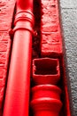 Red drainpipe Royalty Free Stock Photo