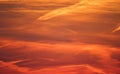 Red and dramatic cloudscape twilight sky, golden light sunset Royalty Free Stock Photo