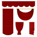 Red drapery set Royalty Free Stock Photo