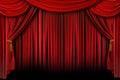 Red Drapes With Deep Shadows Royalty Free Stock Photo