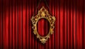 Red drapes with gold frame Royalty Free Stock Photo