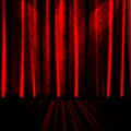 Red Drapes On Stage