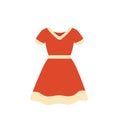 Red dress on hanger icon, flat style Royalty Free Stock Photo