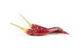 Red dried crushed hot chili peppers isolated on white background Royalty Free Stock Photo