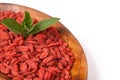 Red dried goji berries in a plat Royalty Free Stock Photo