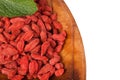 Red dried goji berries in a plat Royalty Free Stock Photo