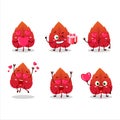 Red dried leaves cartoon character with love cute emoticon Royalty Free Stock Photo