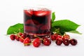 Red drink ank cherry Royalty Free Stock Photo