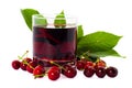 Red drink ank cherry Royalty Free Stock Photo