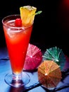 Red drink with cherry and pineapple 25 Royalty Free Stock Photo