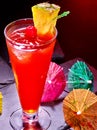 Red drink with cherry and pineapple 68 Royalty Free Stock Photo