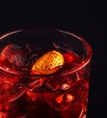 red drink cocktail in glass jar with cherry Royalty Free Stock Photo