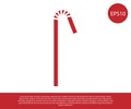 Red Drinking plastic straw icon isolated on white background. Vector Illustration Royalty Free Stock Photo