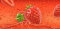 Red drops. Strawberry. 3d vector Royalty Free Stock Photo