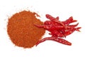 Red dry Chili pepper on white background Royalty Free Stock Photo