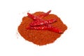Red dry Chili pepper on white background Royalty Free Stock Photo