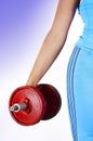 Red dumbbell Royalty Free Stock Photo
