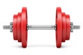 Red dumbbell isolated on white Royalty Free Stock Photo