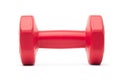 Red dumbbell isolated on white background with clipping path. Royalty Free Stock Photo