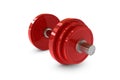 Red dumbbell weight