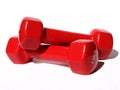 Red dumbbells Royalty Free Stock Photo