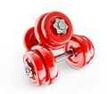 Red dumbbells