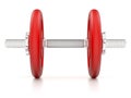 Red dumbbells Royalty Free Stock Photo