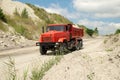 Red dump truck