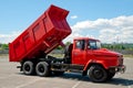 Red dump truck