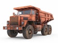 Red dumper industrial truck isolated on the white background Royalty Free Stock Photo